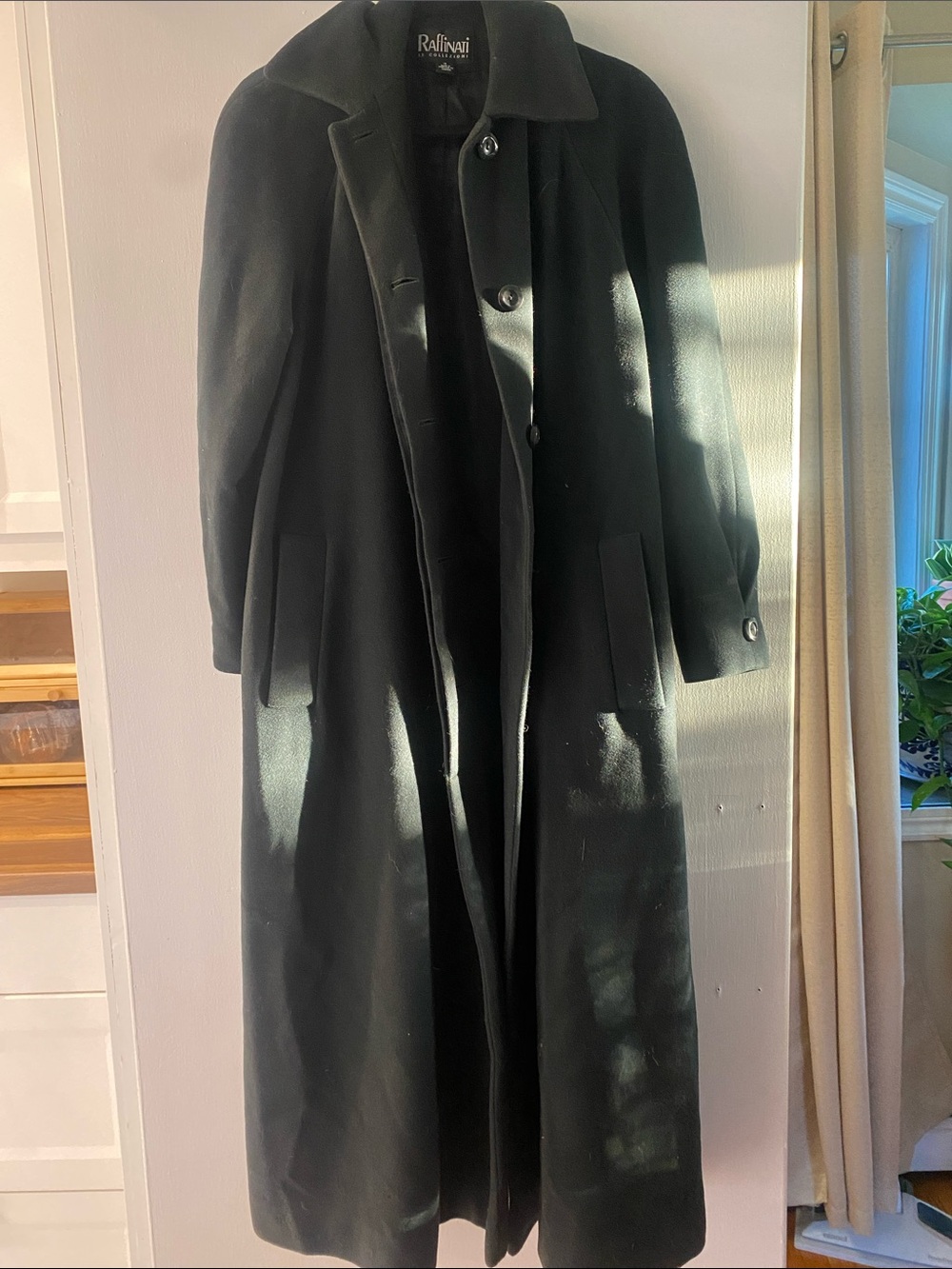 Dark green wool and cashmere trench coat